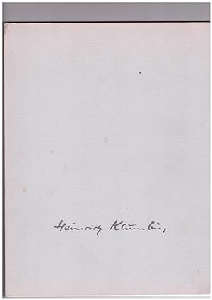 Seller image for Heinrich Klumbies. Arbeiten der Jahre 1980- 1991 for sale by Bcherpanorama Zwickau- Planitz