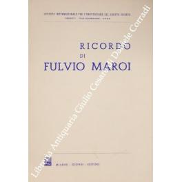 Bild des Verkufers fr Ricordo di Fulvio Maroi zum Verkauf von Libreria Antiquaria Giulio Cesare di Daniele Corradi