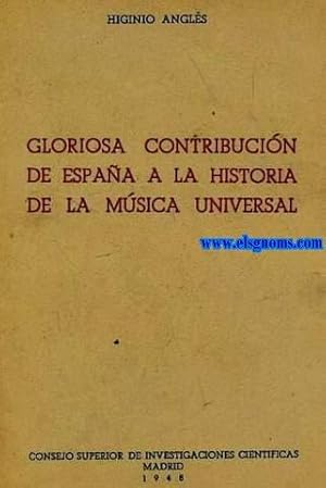 Imagen del vendedor de Gloriosa contribucin de Espaa a la historia de la msica universal. a la venta por Llibreria Antiquria Els Gnoms