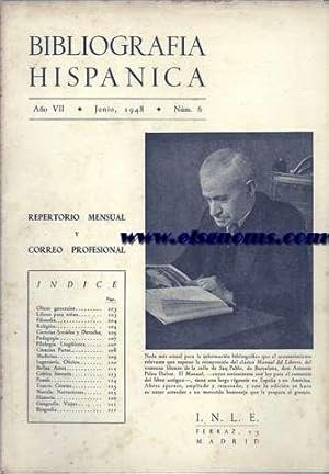 Image du vendeur pour Bibliografa Hispnica.Instiuto Nacional del Libro Espaol. Junio 1948. mis en vente par Llibreria Antiquria Els Gnoms