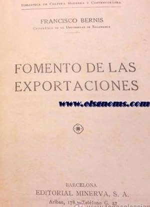 Imagen del vendedor de Fomento de las exportaciones. a la venta por Llibreria Antiquria Els Gnoms