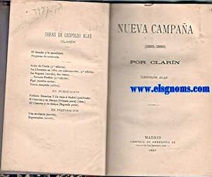 Imagen del vendedor de Nueva Campaa (1885-1886) por Clarn. a la venta por Llibreria Antiquria Els Gnoms