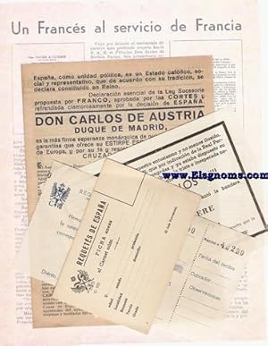 Imagen del vendedor de Conjunto de 5 documentos carlistas (Carlos VIII) de aproximadamente 1955. a la venta por Llibreria Antiquria Els Gnoms