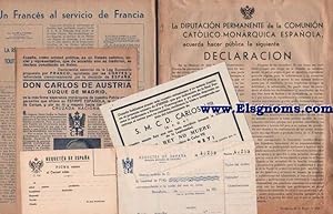 Imagen del vendedor de Conjunto de 6 documentos carlistas (Carlos VIII). a la venta por Llibreria Antiquria Els Gnoms