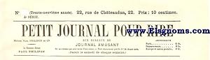 Bild des Verk�ufers f�r Petit Journal Pour Rire.Aux Bureaux Du Journal Amusant.-Croquis Parisiens, par Draner.SUMARIO:Propos de Chasse, par Henriot.-Nos Ouvreuses, par Stop.-Anuncios. zum Verkauf von Llibreria Antiqu�ria Els Gnoms