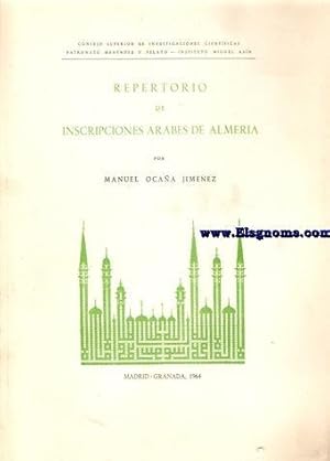 Seller image for Repertorio de inscripciones rabes de Almera. for sale by Llibreria Antiquria Els Gnoms