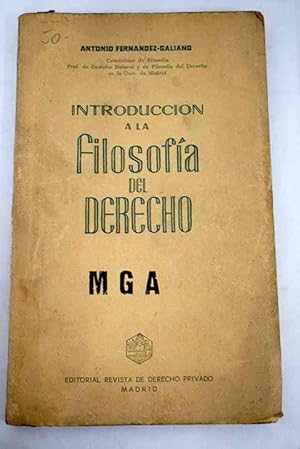 Imagen del vendedor de Introduccin a la Filosofa del Derecho a la venta por Alcan Libros