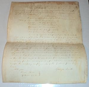 AUTOGRAPH DOCUMENT PENNED ON VELLUM & SIGNED BY GEORGE SMITH, OUTLINING "THE SCHEDULE" which is r...