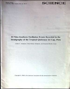 Seller image for El Nino-Southern Oscillation Events Recorded in the Stratigraphy of the Tropical Quelccaya Ice Cap, Peru Science, Reprint Series, Volume 226 for sale by books4less (Versandantiquariat Petra Gros GmbH & Co. KG)