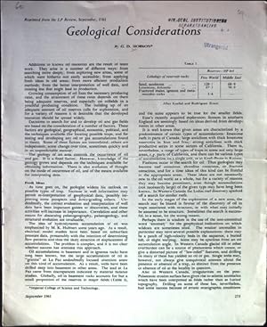 Seller image for Geological Considerations for sale by books4less (Versandantiquariat Petra Gros GmbH & Co. KG)