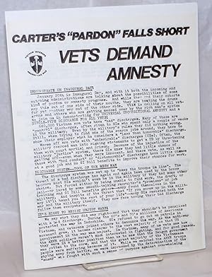 Seller image for Carter's "pardon" falls short. Vets demand amnesty [handbill] for sale by Bolerium Books Inc.