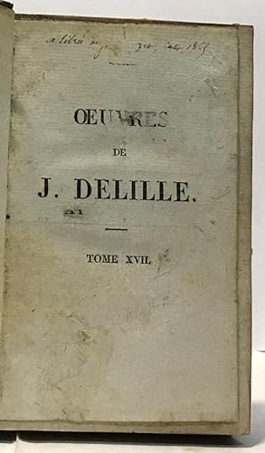 Imagen del vendedor de La piti pome en quatre chants - oeuvres de J. Delille Tome XVII a la venta por crealivres