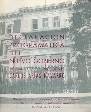 Imagen del vendedor de Declaracin progamtica del nuevo Gobierno, hecha por su presidente Carlos Arias Navarro a la venta por Librera Vobiscum