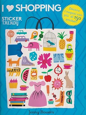Image du vendeur pour I love shopping. Sticker trendy mis en vente par Librodifaccia