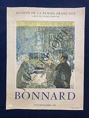 AFFICHE BONNARD-MAISON DE LA PENSEE FRANCAISE-PARIS-JUIN-SEPTEMBRE 1955