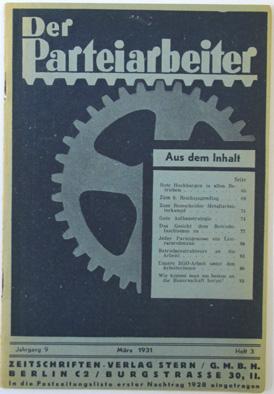 Der Parteiarbeiter. Jahrgang 9, Nummer 3, März 1931.