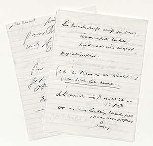 Seller image for 2 eigenh. Manuskripte mit Widmungen und U. for sale by Eberhard Kstler Autographen&Bcher oHG
