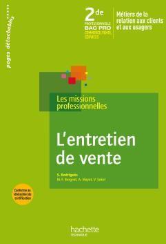 l'entretien de vente ; BAC pro ; 2nde professionnelle