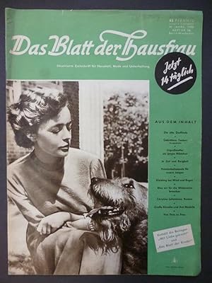 Bild des Verkufers fr Das Blatt der Hausfrau. 61. Jahrg. Heft Nr. 14. 1950. Berlin-Wiesbaden. - Ohne Schnittmuster Illustrierte Monatsschrift fr Haushalt, Mode und Unterhaltung. zum Verkauf von Allguer Online Antiquariat