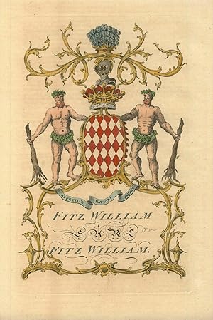 Seller image for Fitz William. Altkoloriertes Kupferstich-Wappen. Wohl aus dem 3-bndigen Wappenwerk "A Complete English Peerage", London 1766-1769, von Alexander Jacob. for sale by Antiquariat Dennis R. Plummer