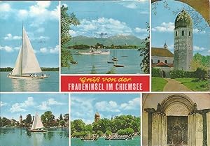 AK - Deutschland - Chiemsee - Gruß von der Fraueninsel im Chiemsee; 5 farbige Mini-Fotos