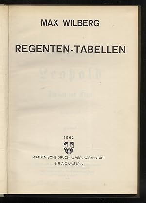 Immagine del venditore per Regenten-Tabellen. venduto da Libreria Oreste Gozzini snc