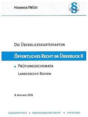 Bild des Verkufers fr ffentliches Recht im berblick II, Landesrecht: Bayern : Prfungsschemata zum Verkauf von AHA-BUCH