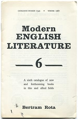 Bild des Verkufers fr Bertram Rota, Ltd. Catalogue No. 154A, Winter 1967: Modern English Literature zum Verkauf von Between the Covers-Rare Books, Inc. ABAA