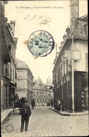 Imagen del vendedor de Ansichtskarte / Postkarte Bourges Cher, Rue de Paradis, le lyce a la venta por akpool GmbH