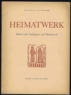 Seller image for Heimatwerk: Blatter fur Volkskunst und Handwerk April 1956 for sale by Lazy Letters Books