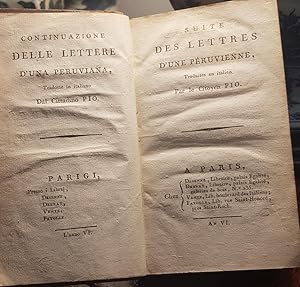 Immagine del venditore per SUITE DES LETTRES D'UNE PRUVIENNE. Traduite en italien par le Citoyen Pio An VI venduto da Lascar Publishing Ltd.