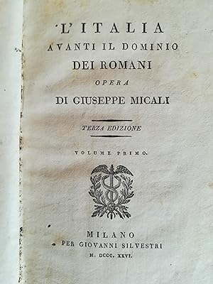 L'Italia avanti il dominio dei romani. I.