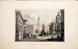 SALZBURG, Residenzplatz, Ansicht, view [aus: Lange: Original Ansichten der historisch merkwürdigs...