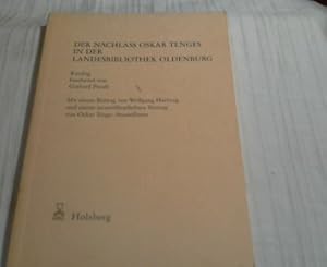 Der Nachlass Oskar Tenges in der Landesbibliothek Oldenburg. Katalog bearbeitet von G. Preuß. Mit...