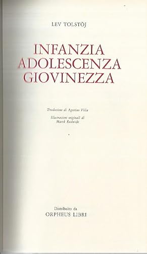 Infanzia adolescenza giovinezza