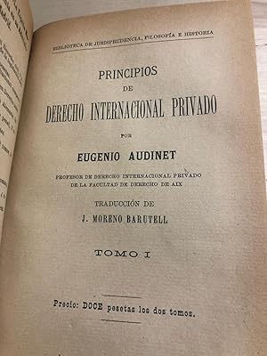 PRINCIPIOS DE DERECHO INTERNACIONAL PRIVADO :(2 tomos)