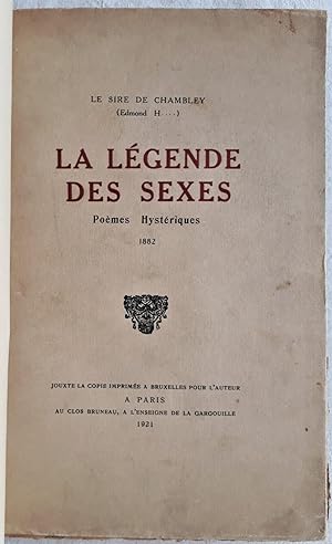 Seller image for La lgende des sexes. Pomes hystriques 1882 for sale by Ad hoc Art