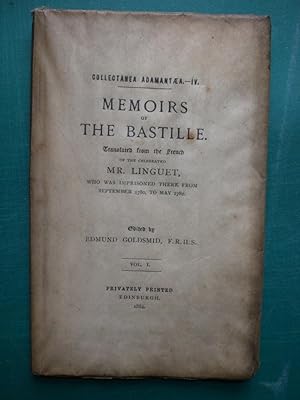 Seller image for Memoirs of the Bastille (Collectanea Adamantaea IV) for sale by Black Box Books