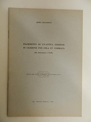 Frammento di un'antica edizione di Cicerone per Cola e Commata (De Divinatione I 13-29)