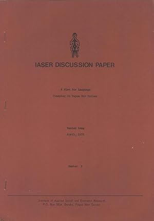 Seller image for A Plea for Language Planning in New Guinea (IASER Discussion Paper, 1) for sale by Masalai Press