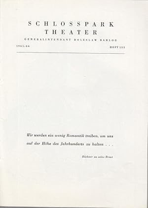 Seller image for Leonce und Lena. Programmheft 133 der Spielzeit 1965 / 1966. Inszenierung: Boleslaw Barlog. Bhne / Kostme: Eva Schwarz. Mit Walter Bluhm, Christoph Bantzer, Luitgard Im, Horst Bollmann, Sibylle Gilles. for sale by Antiquariat Carl Wegner