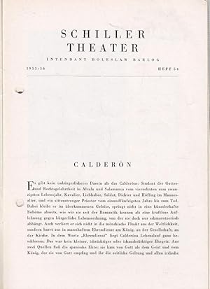 Imagen del vendedor de Dame Kobold. Spielzeit 1955 / 1956, Heft 54. Programmheft des SchillerTheaters Berlin. Insz.: Rudolph Steinboeck. - Bhnenbilder und Kostme: Fritz Butz. - Darsteller: Joana Maria Gorvin, Siegmar Schneider, Johanna Wichmann, Sebastian Fischer, Harry Wstenhagen u. a. a la venta por Antiquariat Carl Wegner