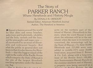 Imagen del vendedor de The Story of the Parker Ranch, Where Herefords and History Mingle. a la venta por K & B Books