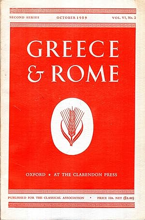 Seller image for Greece & Rome : second series, vol vi, No 2, October 1959 for sale by Pendleburys - the bookshop in the hills