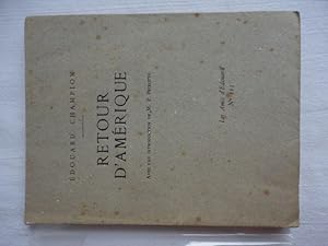 Seller image for Retour d Amrique. for sale by Librairie La Perle Rare