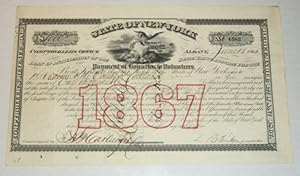 PAYMENT OF BOUNTIES TO VOLUNTEERS: A PARTIALLY PRINTED CIVIL WAR DOCUMENT consisting of a bond fi...