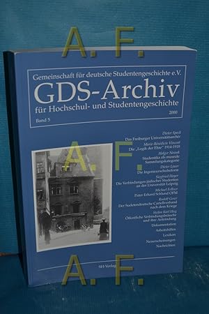 Bild des Verkufers fr GDS-Archiv fr Hochschul- und Studentengeschichte: Band 5 zum Verkauf von Antiquarische Fundgrube e.U.