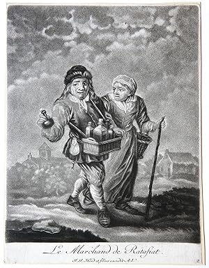 [Mezzotint] Le marchand de Ratafiat/De handelaar van Ratafia (versterkt druivensap/suikerbrandewi...