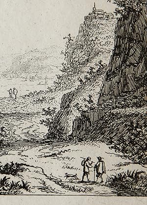 [Print/etching/ets] River landscape with hikers. [Set of 6: Various Landscapes]/Rivierlandschap m...