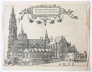 Image du vendeur pour [Antique print, engraving] The Cathedral of Our Lady in Antwerp/Onze-lieve-vrouwekathedraal in Antwerpen, published 1612. mis en vente par Antiquariaat Arine van der Steur / ILAB
